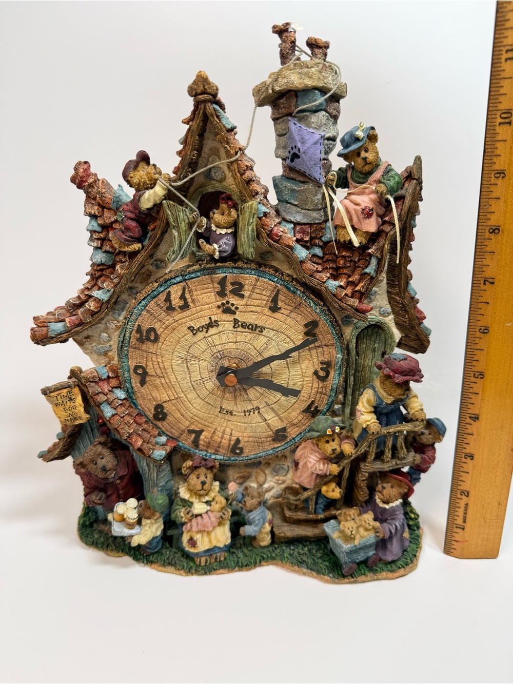 Boyds Bears Collector clock **READ** Time Waits for No Bear Danbury mint